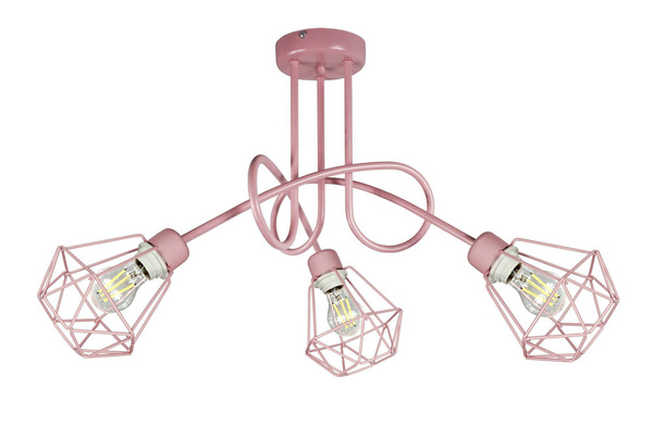 Lampa dla dziewczynki różowa Edison Diamont 3