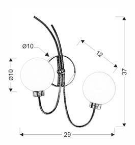 Kinkiet podwójny chromowy lampa ścienna 2x40W Agapant 22-03317