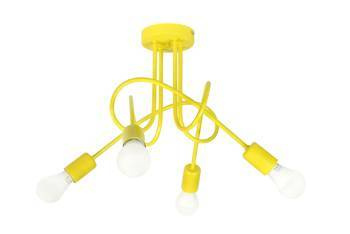 Lampa sufitowa do pokoju dziecięcego żółta w stylu loft Mondo 4 Led
