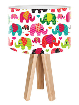 Lampa stołowa do pokoju dziewczynki i chłopca Kolorowe Słoniki