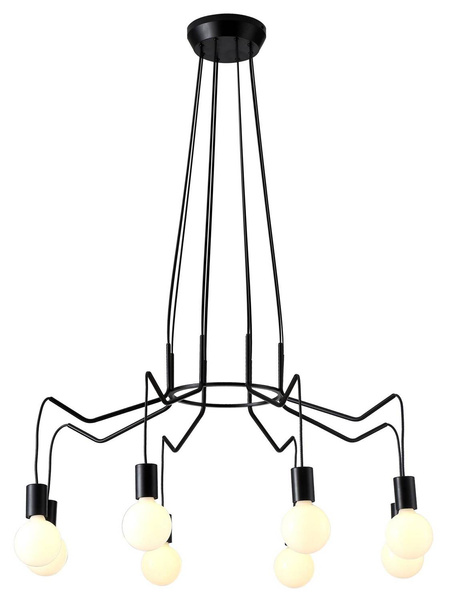 Lampa wisząca sufitowa czarna matowa oprawa 8x40W Basso Candellux 38-71057
