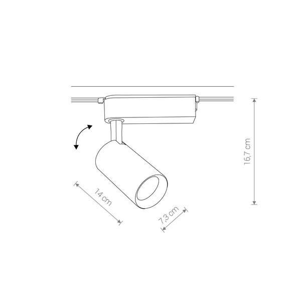 Lampa sufitowa do szyno-przewodu reflektor PROFILE IRIS LED 30W czarny NEUTRALNY