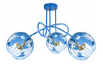 Lampa sufitowa do pokoju chłopca i dziewczynki niebieska Edison Globus 3xE27