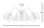 LAMPA SUFITOWA ARCANA 5 BIAŁA KULA