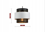 Lampa wisząca w stylu glamour biało-czarno-złota dwa źródła światła