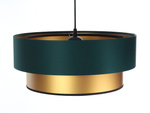Lampa wisząca w kolorze butelkowej zieleni i złota podwójna 50 cm 
