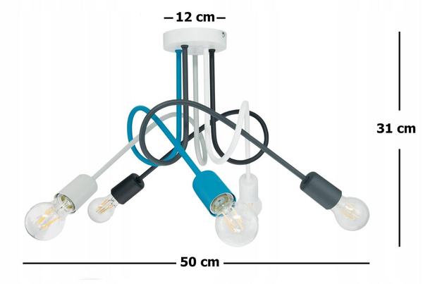 Lampa do pokoju dziecięcego kolorowa 1001/5MX5