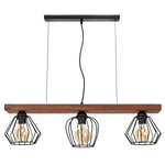 Lampa wisząca OZZY BLACK / WOOD 3xE27 60W MLP6252