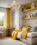 Lampa sufitowa do pokoju dziecka biało-żółta Edison Loft 3
