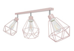 Lampa sufitowa dla dziewczynki pastelowy róż nowoczesny druciak w stylu loft Carmen 3xE27