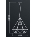Lampa wisząca z drutu TRIANGOLO  śr.45cm