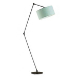 Nowoczesna regulowana lampa podłogowa BARI musztardowy abażur