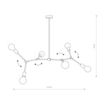 Lampa sufitowa loft TWIG VI czarny szer. 110cm