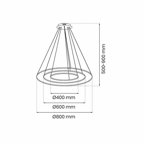 Designerska lampa wisząca ROTONDA GOLD 93W LED | Złota