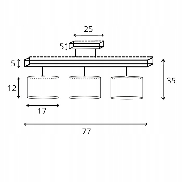 Lampa sufitowa do pokoju dziecięcego niebieskie abażury Zaczarowany Cylinderek