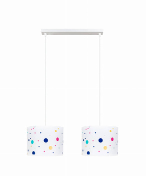 Lampa dziecięca biała w kolorowe kropki
