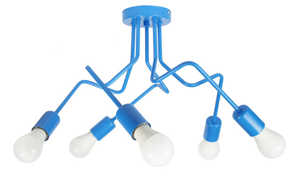 Lampa sufitowa do pokoju chłopca i dziewczynki niebieska Luna 5