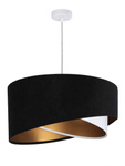 Lampa wisząca asymetryczna welurowa Mix czarno - biała 
