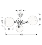Lampa sufitowa wisząca 3X40W E14 chrom klosz biały RAUL 33-72221