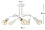 Lampa sufitowa do pokoju dziecka biała w stylu loft Vanessa 5xE27
