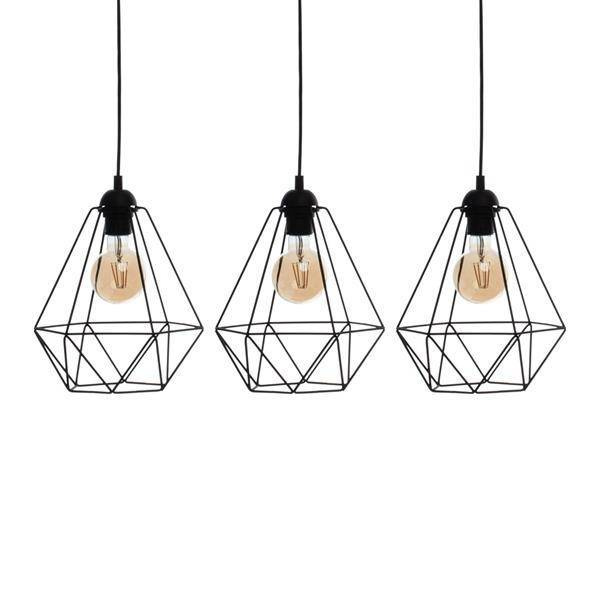 Lampa wisząca BASKET BLACK 3xE27