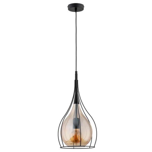 Lampa wisząca ALFA LOTUS DUO CZARNA 1xE27 25cm | 61282