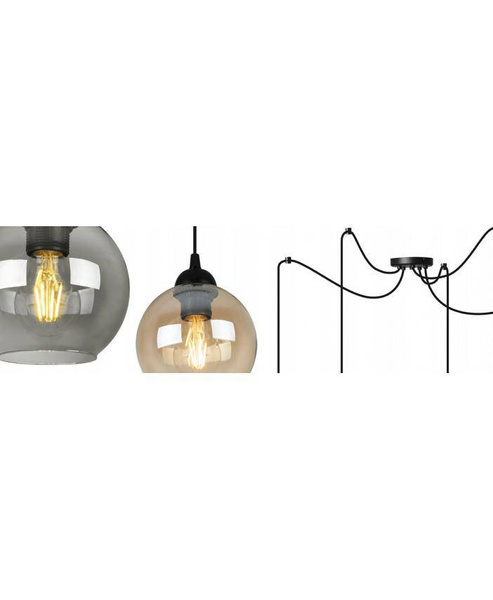 Nowoczesna lampa typu pająk szklane klosze kolory do wyboru.