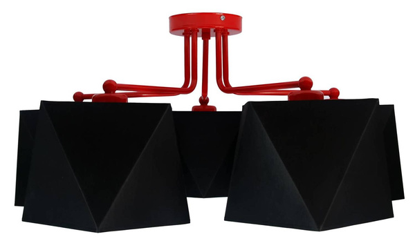Lampa sufitowa  do pokoju nastolatka 5-punktowa kolorowe abażury Diament 5xE27