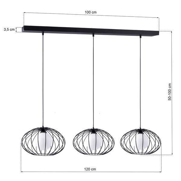 Lampa Wisząca listwa KRONOS BLACK 3xE14 MLP4424