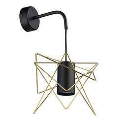 Lampa ścienna druciana kinkiet nowoczesna GSTAR śr. 25cm | złoty czarny