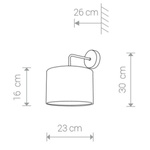 Kinkiet nowoczesny z abażurem ALICE szary