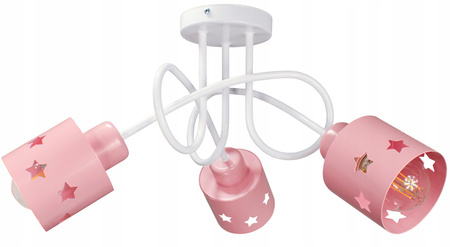 Lampa sufitowa do pokoju dziewczynki biało- różowa Star Loft 3