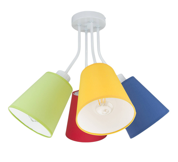 Lampa sufitowa do pokoju dziecka kolorowe abażury Bloom 4xE27 Led 