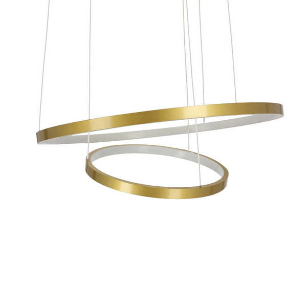 Lampa wisząca LED 40W 50cm podwójny ring złota Lune 32-76281