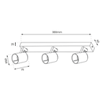 Lampa sufitowa Volf Spot 3xGU10 | Czarny złoty