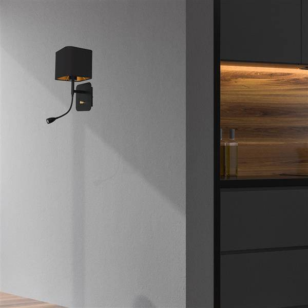 Kinkiet NAPOLI BLACK/GOLD 1xE27 + 1W LED ML6366