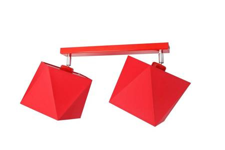 Lampa sufitowa dla dziecka czerwone abażury regulowana 2-punktowa Diament 2xE27 Led