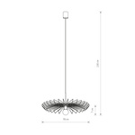 Lampa wisząca druciana zwis nowoczesna UMBRELLA złoty/czarny śr. 78cm