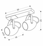 Lampa czarno-miedziana regulowana spot E14 2x40W Anica 92-81797