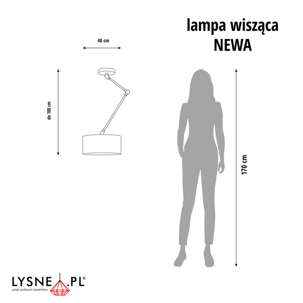 Lampa sufitowa dla dziewczynki i chłopca na wysięgniku Newa 