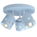 Lampa sufitowa dziecięca 3xE27 niebieska w gwiazdki do pokoju chłopca i dziewczynki