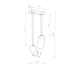 Lampa 2 punktowa natynkowa MONO LONG II 10W GU10 | biały złoty