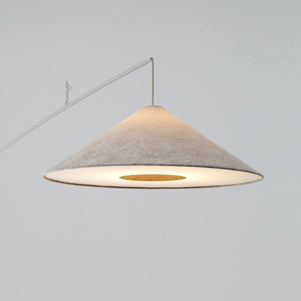 Lampa podłogowa POISE silk gray A E27 wys.240cm dług.260cm przewód 270cm włącznik | 11686