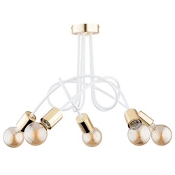Lampa sufitowa ALFA TANGO BIAŁO-ZŁOTA 5xE27 55cm | 63211