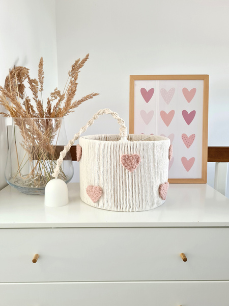 Lampa wisząca dla dziewczynki w stylu Boho Serca Różowe