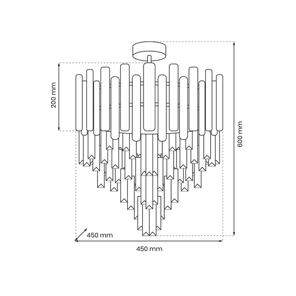 Lampa sufitowa MADISON, złoty/transparentny, 9x40W E14, ML8806