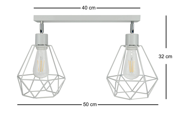 Lampa sufitowa do pokoju dziecka szara druciak nowoczesny w stylu loft Carmen 2xE27