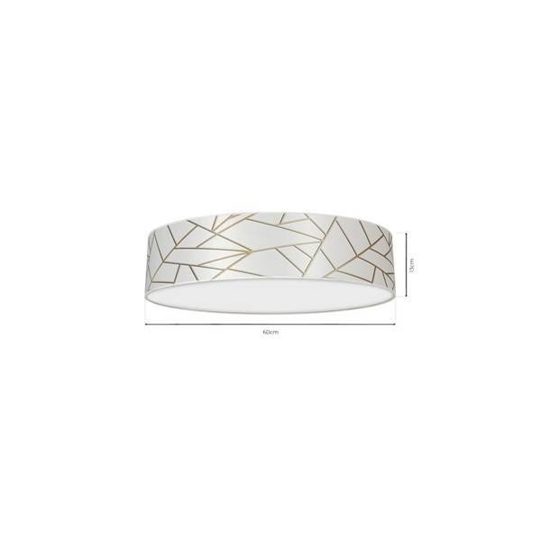 Lampa sufitowa ZIGGY WHITE, MLP7568, 60 cm, biały/złoty, 3x60W E27