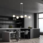 Nowoczesna lampa wisząca nad wyspę biało- złota GRAVITY 6 WH GOLD