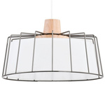 Nowoczesna lampa LIBIJA biała/drewno śr. 33cm